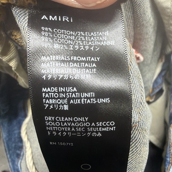 Amiri Womens Thrasher Bandana Jeans Size 32 Ripped Raw Hem‎ Punk Moto Fit Y2k - Picture 12 of 13